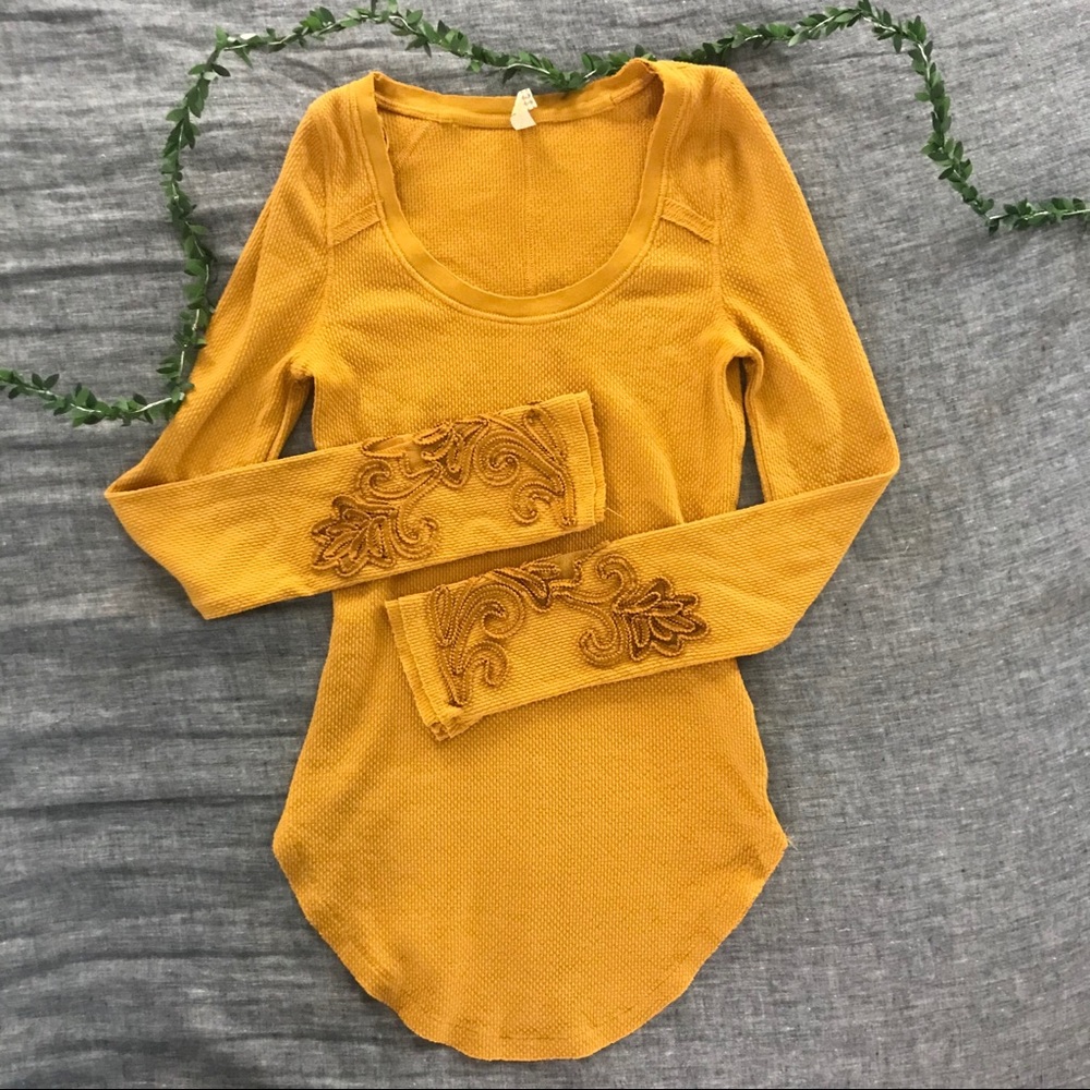 FP Long Sleeve Embroidered Thermal Top | XS